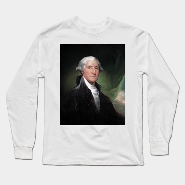 Gilbert Stuart George Washington Long Sleeve T-Shirt by pdpress